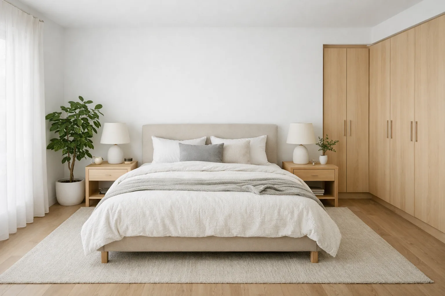 Phòng ngủ phong cách Scandinavian (ảnh minh họa do AI tạo)
