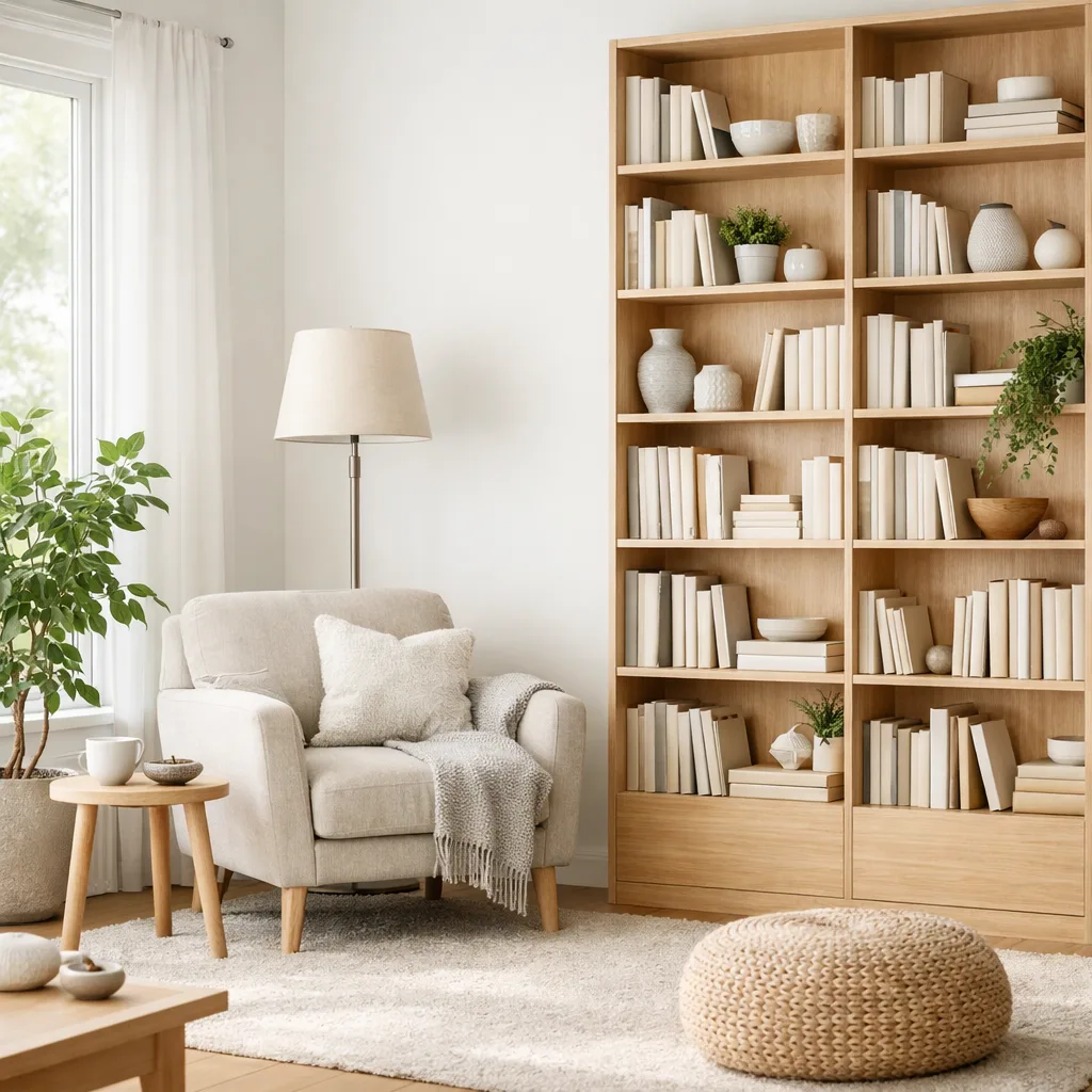 Phòng khách phong cách Scandinavian (ảnh minh họa do AI tạo)
