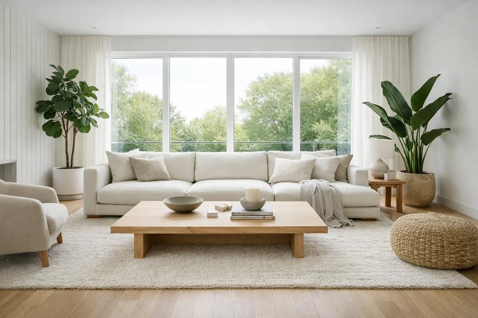 Phòng khách phong cách Scandinavian (ảnh minh họa do AI tạo)